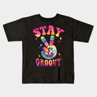 Stay Groovy - Peace Sign Graphic for Women and Men Kids T-Shirt
